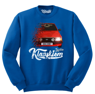 Jeżdżę klasykiem Ford Escort Stary - bluza męska standard niebieska