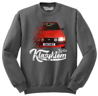 Jeżdżę klasykiem Ford Escort Stary - bluza męska standard szara
