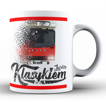 Jeżdżę klasykiem Jelcz Berliet PR110 -  kubek biały ceramiczny 330ml