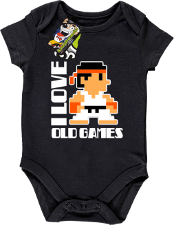 I LOVE OLD GAMES - Body dziecięce czarne 