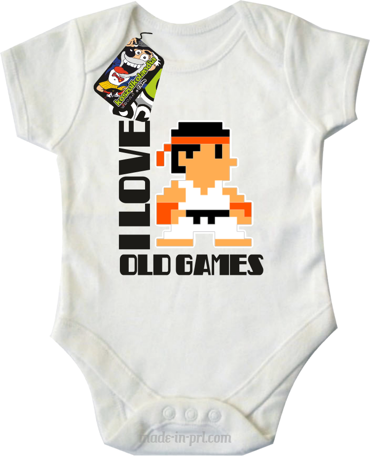 I LOVE OLD GAMES - Body dziecięce białe 
