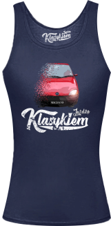 Granatowy top damski z nadrukiem - SEICENTO 