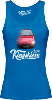 Niebieski top damski z nadrukiem - SEICENTO 