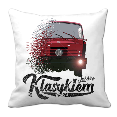Jeżdżę klasykiem TATRA Auto - poduszka biała 40x40cm