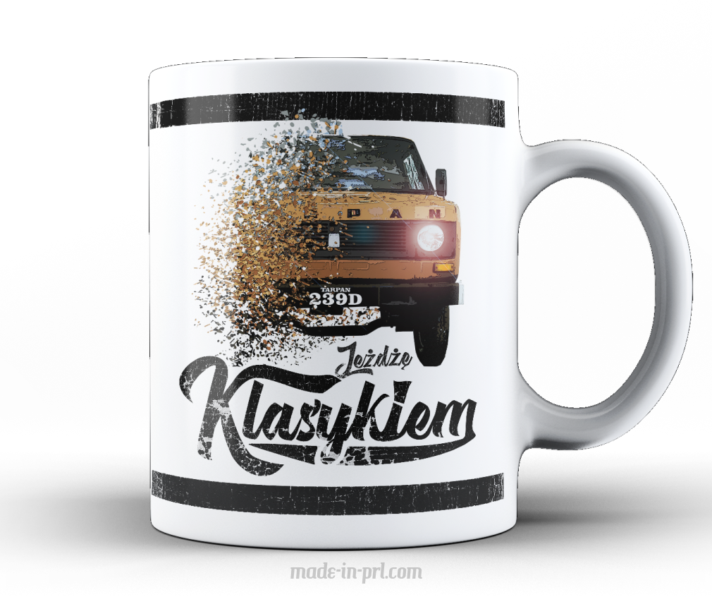 Jeżdżę klasykiem TARPAN - kubek biały ceramiczny 330ml