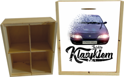 Jeżdżę Klasykiem DAEWOO Espero - skrzynka drewniana 4 przegródki
