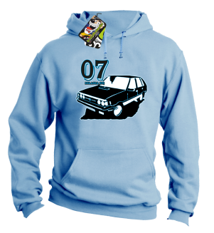 07 zgłasza się Polonez Borewicz Wektor - bluza męska z kapturem błękitna