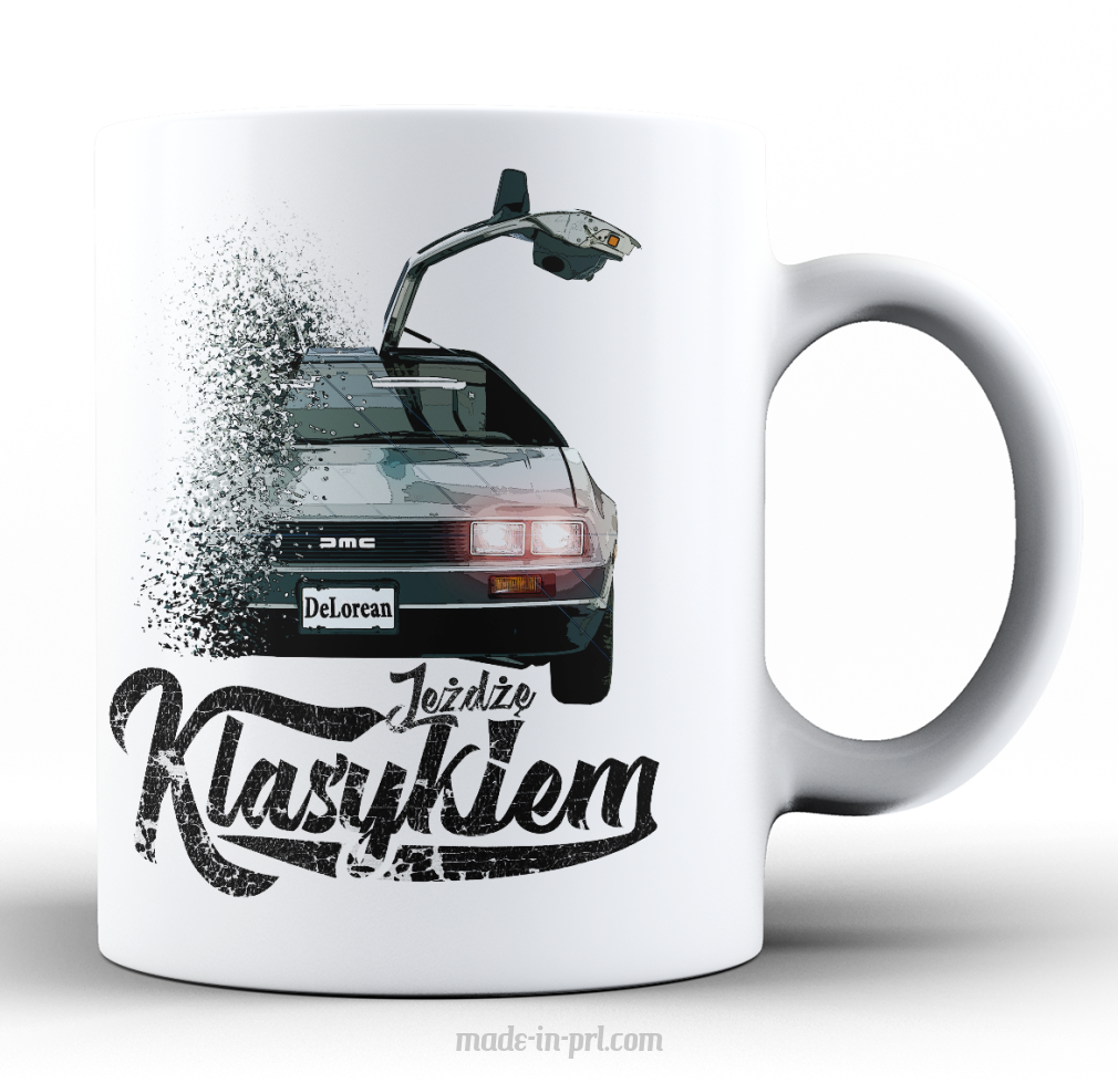 Jeżdżę klasykiem DMC DeLorean - kubek biały ceramiczny 330ml