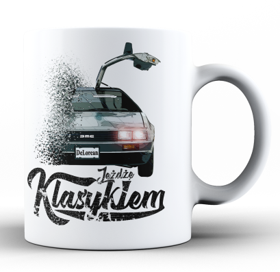 Jeżdżę klasykiem DMC DeLorean - kubek biały ceramiczny 330ml