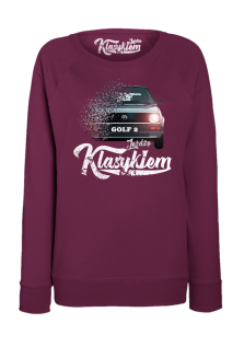 Jeżdżę klasykiem GOLF 2 - bluza damska standard burgundowa