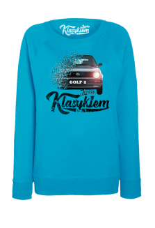 Jeżdżę klasykiem GOLF 2 - bluza damska standard azure blue