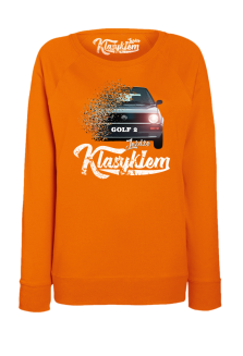 Jeżdżę klasykiem GOLF 2 - bluza damska standard pomarańczowa