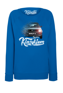 Jeżdżę klasykiem GOLF 2 - bluza damska standard niebieska