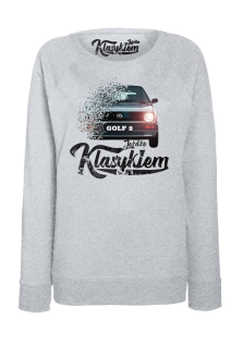 Jeżdżę klasykiem GOLF 2 - bluza damska standard melanż 