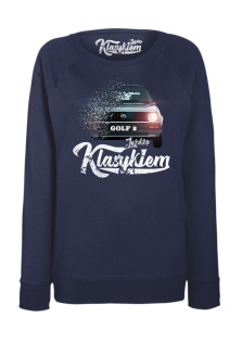 Jeżdżę klasykiem GOLF 2 - bluza damska standard granatowa