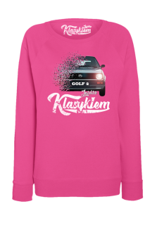 Jeżdżę klasykiem GOLF 2 - bluza damska standard różowa