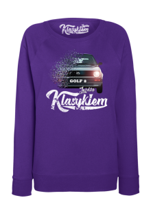Jeżdżę klasykiem GOLF 2 - bluza damska standard fioletowa