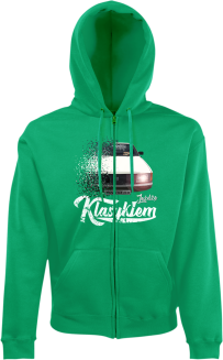 Jeżdżę klasykiem Moskvich 2141 - bluza kaptur na zamek zielona