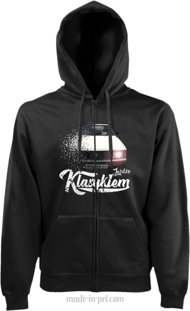 Jeżdżę klasykiem Moskvich 2141 - bluza kaptur na zamek czara