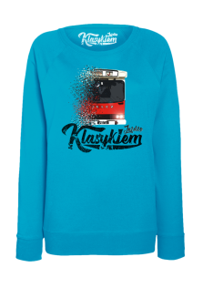 Jeżdżę klasykiem Jelcz Berliet PR110 - bluza damska standard turkusowa