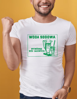 Woda sodowa  - koszulka męska biała