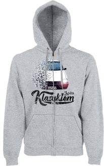 Jeżdżę klasykiem DAEWOO Tico - bluza męska kaptur na zamek melanżowa