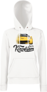 Jeżdżę klasykiem Corvette Żółty Sport - bluza damska z kapturem biały
