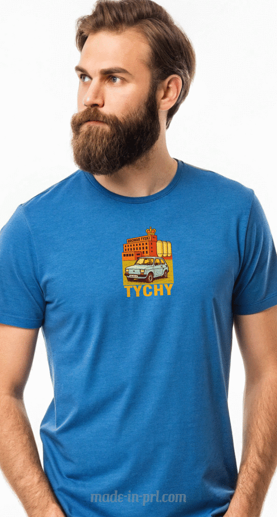 Tychy Maluch 126p PRL Browar Tyski - koszulka męska