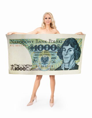 Ręcznik Tysiak Tysiąc złotych z 1982 roku RARYTAS 76x152cm