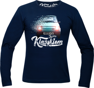 Jeżdżę klasykiem FIAT 126p - longsleeve męski granatowy