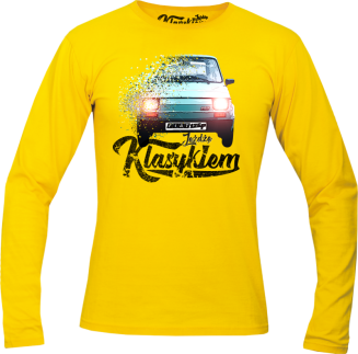 Jeżdżę klasykiem FIAT 126p - longsleeve męski żółty