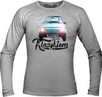 Jeżdżę klasykiem FIAT 126p - longsleeve męski melanżowy