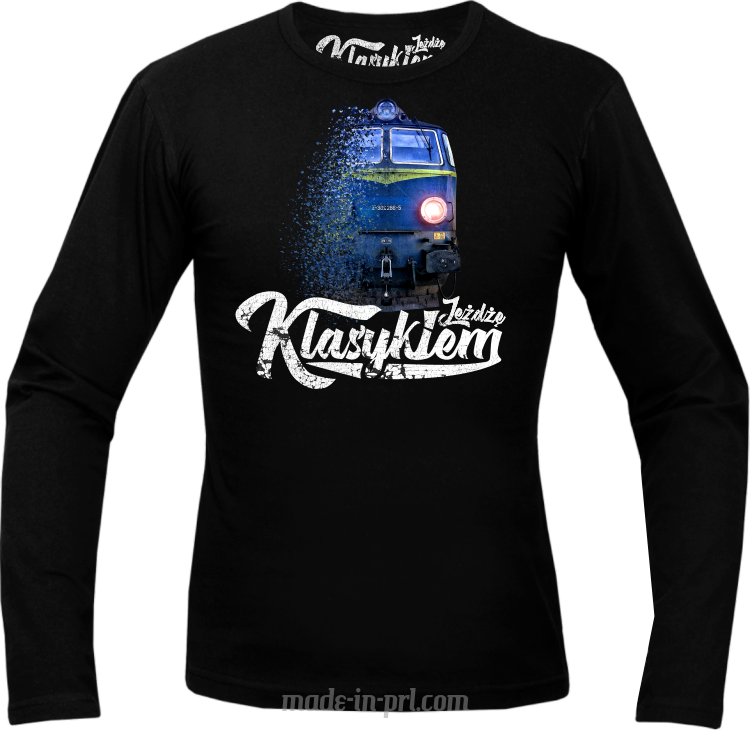 Jeżdżę klasykiem Stary Pociąg PKP - longsleeve męski