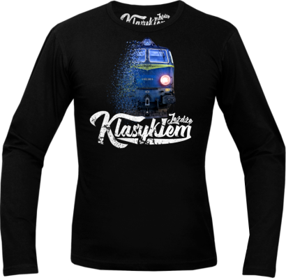Jeżdżę klasykiem Stary Pociąg PKP - longsleeve męski