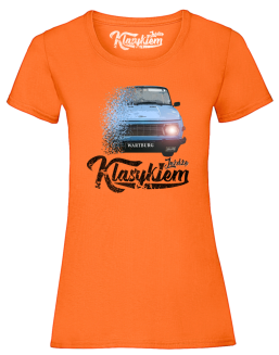 Jeżdżę klasykiem Wartburg - koszulka damska pomarańczowy
