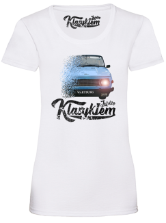 Jeżdżę klasykiem Wartburg - koszulka damska biały