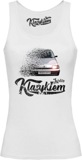 Jeżdżę klasykiem CINQUECENTO - top damski biały