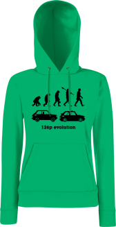 126p Evolution - bluza damska z kapturem zielona