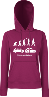 126p Evolution - bluza damska z kapturem bordowa