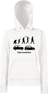 126p Evolution - bluza damska z kapturem biała
