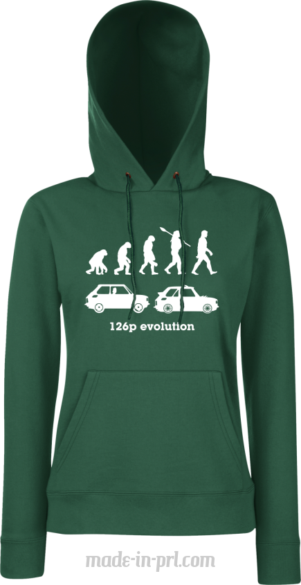 126p Evolution - bluza damska z kapturem butelkowa