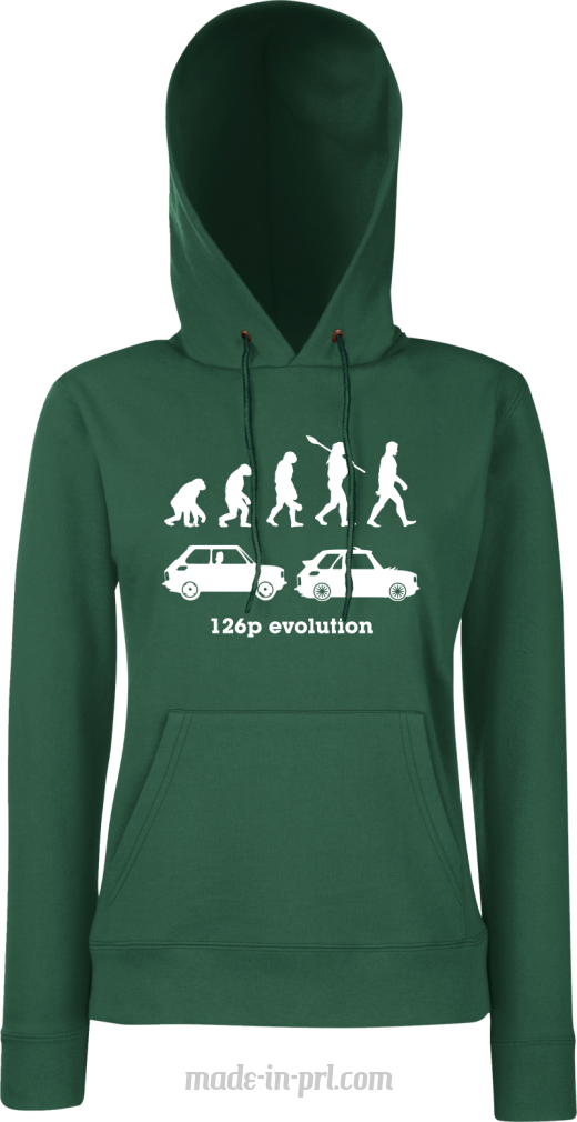 126p Evolution - bluza damska z kapturem butelkowa