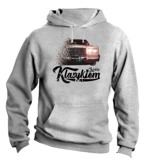 Jeżdżę klasykiem Cadillac Classic Brougham - bluza męska z kapturem melanżowa