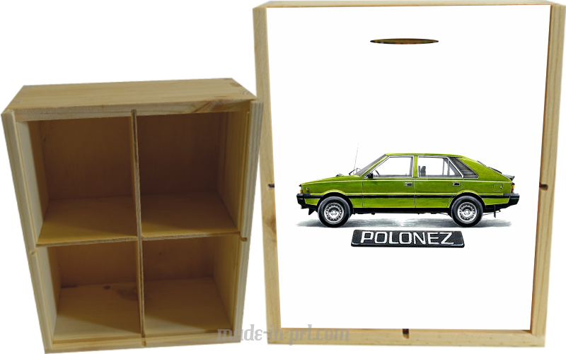 Polonez zielony Klasyczny Bok -  skrzynka drewniana 4 przegródki