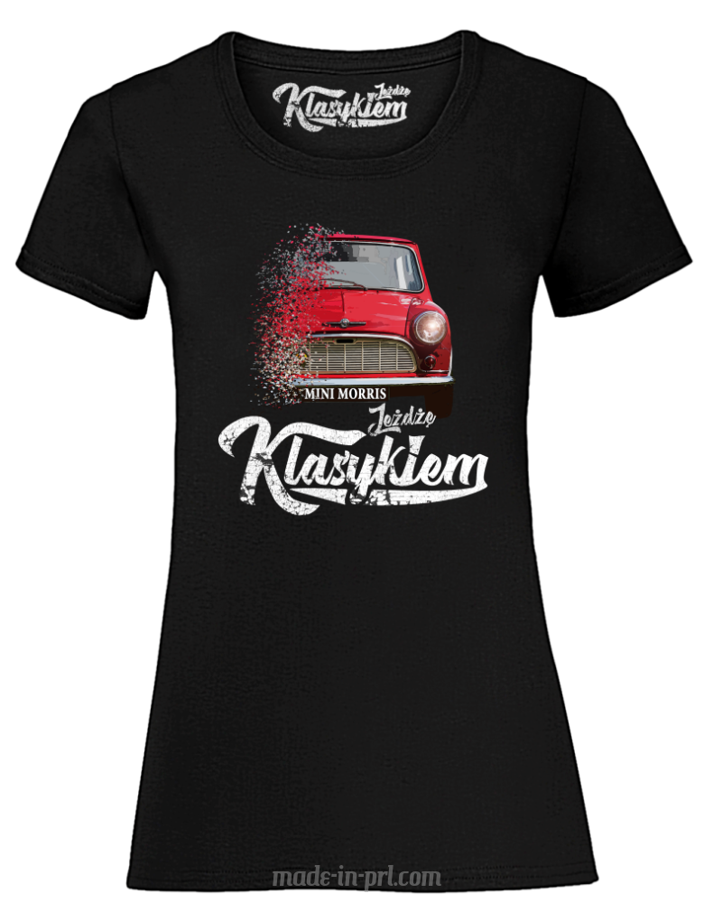 Jeżdżę klasykiem Mini Morris - koszulka damska czarna