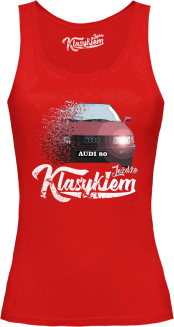 Jeżdżę klasykiem Audi 80 - top damski czerwony