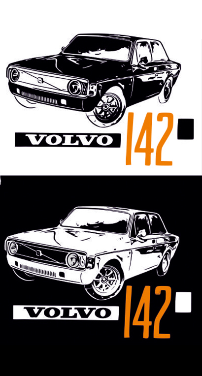 Volvo 142 1967 -  bluza męska z kapturem 2